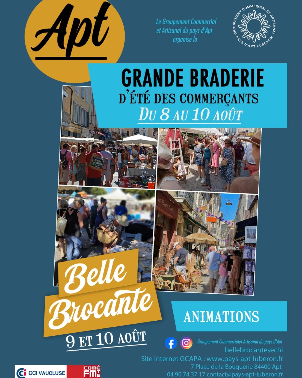 La GRANDE BRADERIE D’ÉTÉ revient à APT ! Du 8 au 10 août
