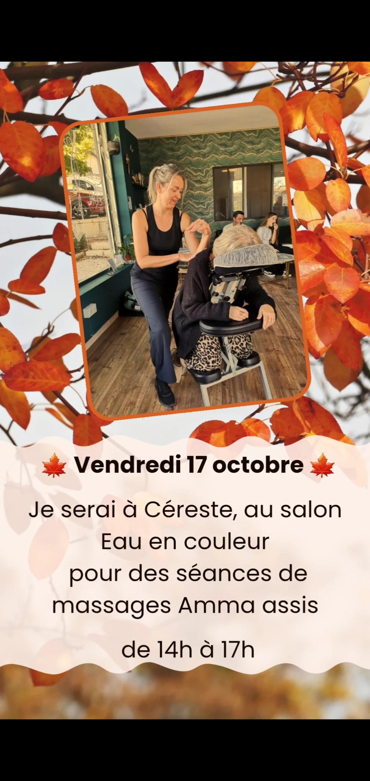 VALÉRIE DE SOUZA : Séance de Massage Amma assis à Cereste-en-Luberon