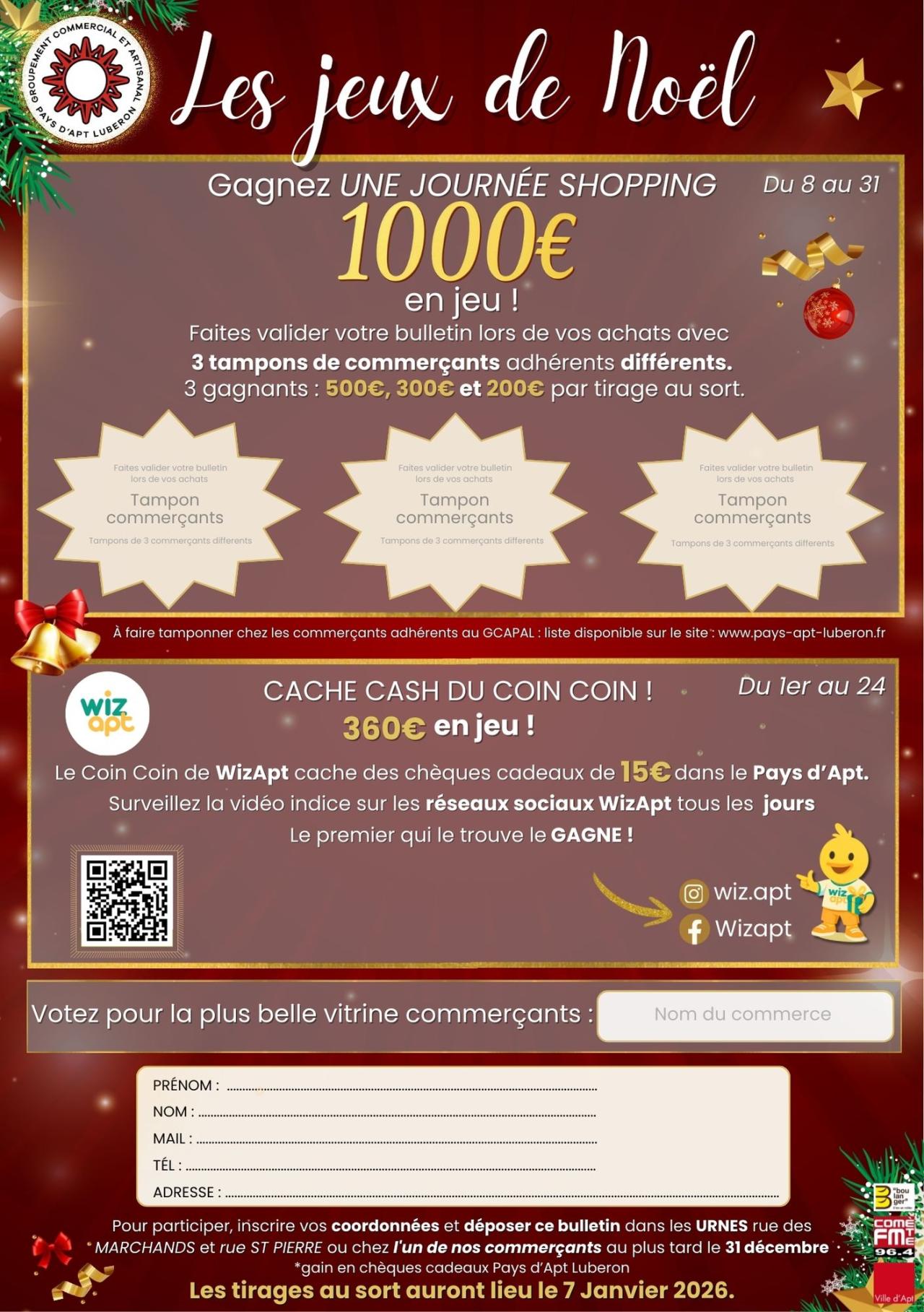 Les Jeux de Noël arrivent au Pays d’Apt !  Entre shopping et surprises, décembre n’a jamais été aussi magique !
